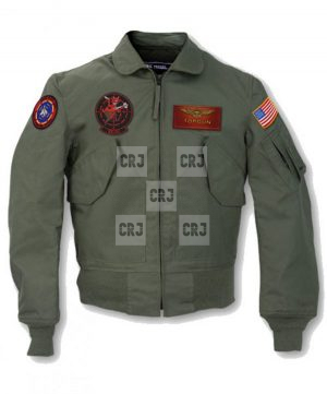 Tom Cruise Top Gun Mens Khaki Bomber Jacket - Image 2